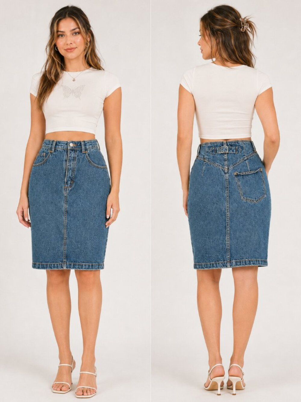 Vintage GAP Work Force Denim Skirt | High Waist Blue Jean Skirt | Size 9/10